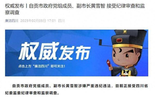 涉嫌严重违纪违法<strong></p>
<p>现货</strong>，四川省自贡市政府党组成员、副市长黄雪智接受审查调查