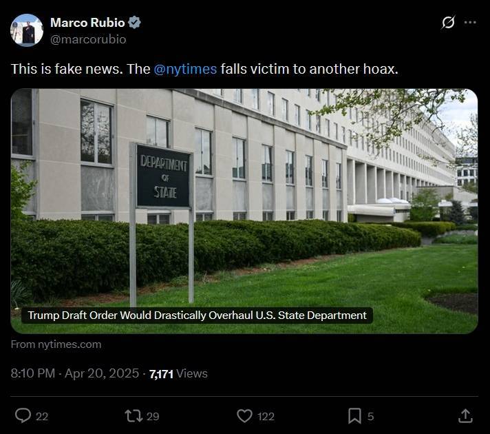 特朗普大刀砍向鲁比奥的国务院<strong></p>
<p>原油套保</strong>？“236年来最大重组之一”