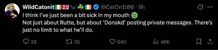 特朗普晒北约秘书长“谄媚”私人短信<strong></p>
<p>原油微信</strong>，网友看不下去了：有点反胃