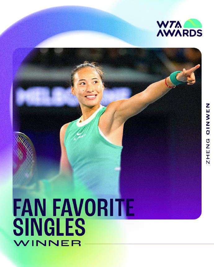 蝉联人气女王<strong></p>
<p>资讯app</strong>！郑钦文再次当选WTA最受欢迎单打球员